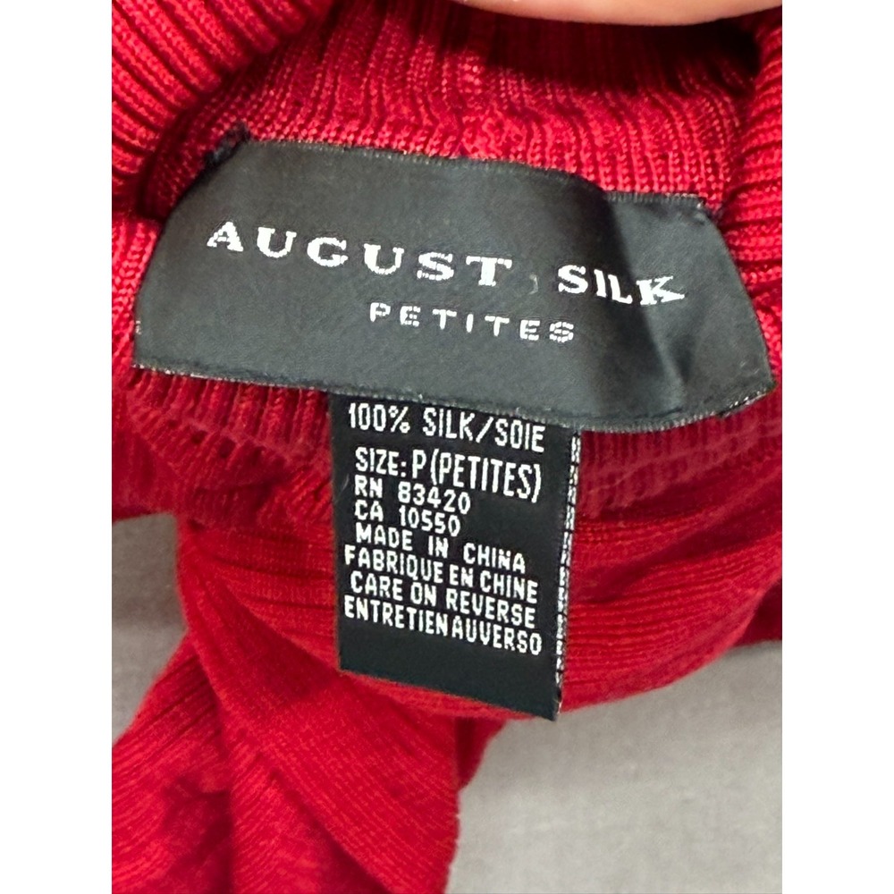New Women Bloomingdales 100% August Silk Long Sleeve Sweater Turtleneck Size P - Picture 11 of 12